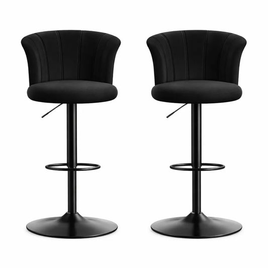 Chaise de Bar en Velours Réglable avec Repose-Pieds - Lot de 2