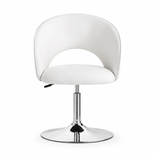 Chaise polyvalente pivotante avec dossier, réglable en hauteur, coloris blanc