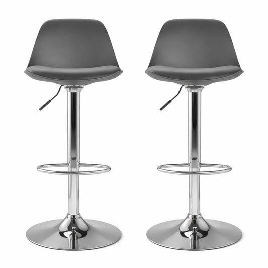Ensemble de 2 tabourets de bar gris moderne