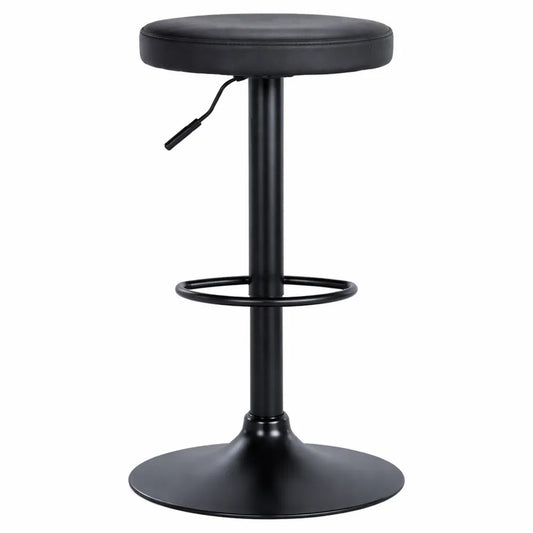 Tabouret de Bar Réglable en Similicuir Noir
