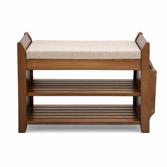 Banc de rangement multifonction avec coussin pour entrée ou chambre