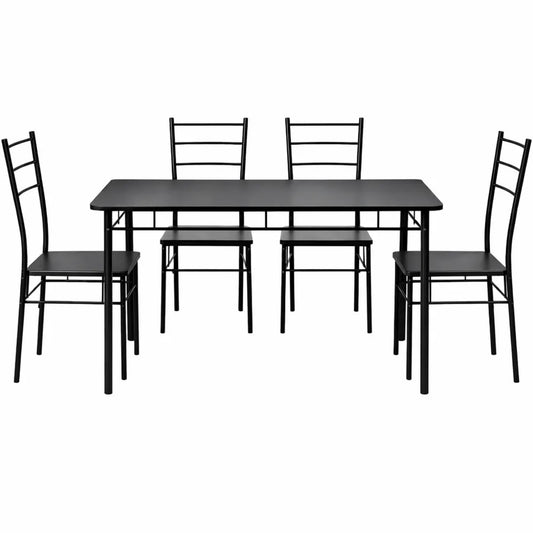 Ensemble de Salle à Manger 5 Pièces avec Chaises Anthracite