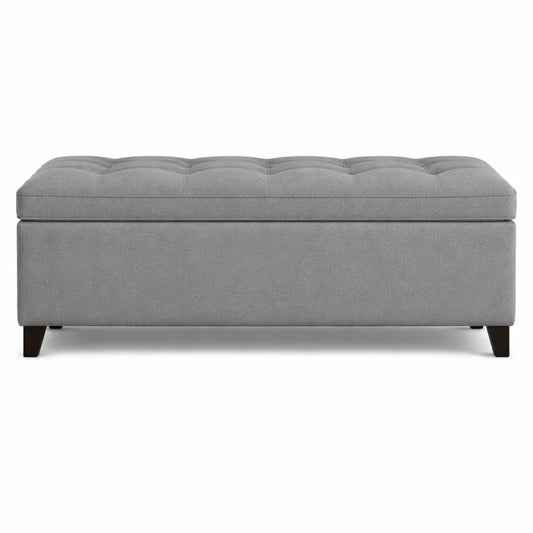 Coffre de Rangement avec Siège capitonné en Tissu de Lin pour Intérieur