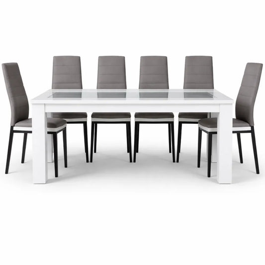 Ensemble Salle à Manger Moderne: Table 140 cm et 6 Chaises