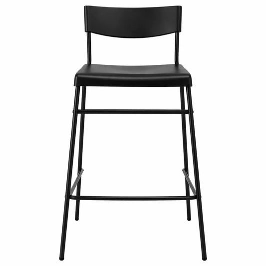 Tabouret de bar avec dossier noir 63 cm